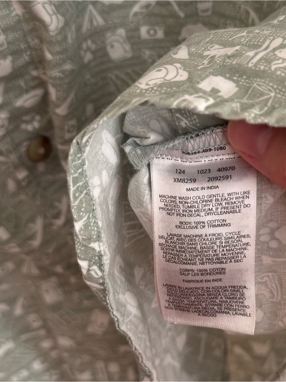 Columbia Outdoor Camping Print Button Front Shirt Men’s Large 100% Cotton Green - Picture 5 of 5